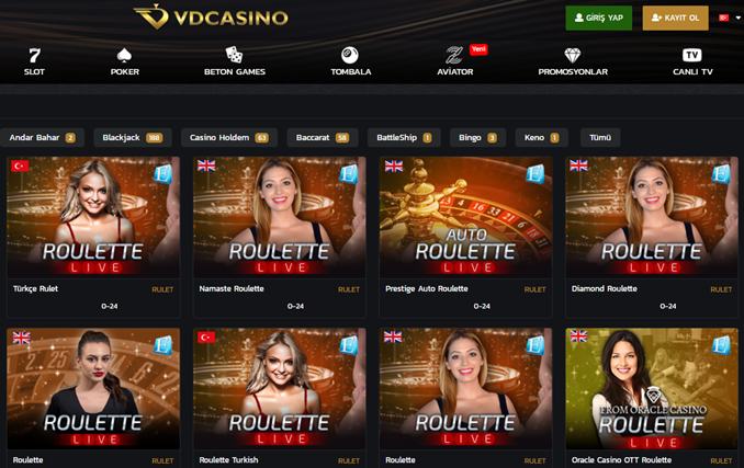 Vdcasino rulet oyunları